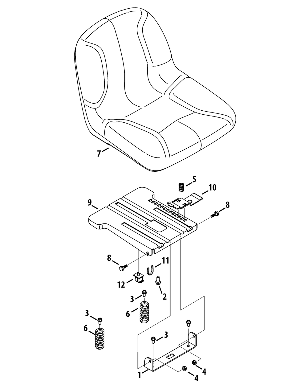 Seat Adjustment 15-Inch Diagram and Parts List for Z-FORCEL60 (17ASDALD009-17BSDALD010)(2015) Cub Cadet Lawn Tractor